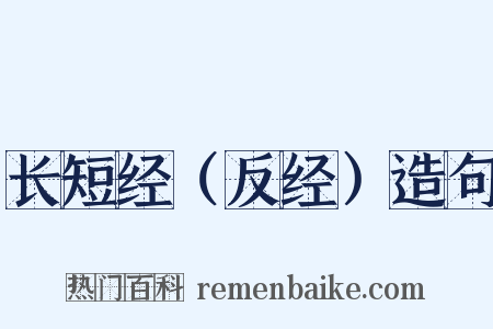 长短经（反经）造句是什么意思的图片